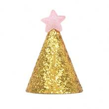 1pc Star Shaped Pet Hat With Glitter, Suitable For Small Cats And Dogs Birthday Parties, Photo Props - Multicolor - View 8