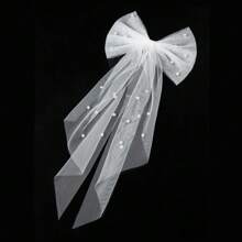 1Pc Bachelorette Party Decorations Pearl White Hair Bow - Bride To Be | Bridal Shower Gift, Bridesmaid Favors - White - View 1