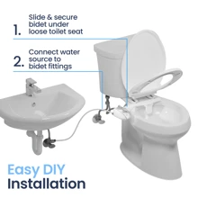 LUXE Bidet NEO 320 Plus - Only Patented Bidet Attachment For Toilet Seat, Innovative Hinges Clean, Slide-In Easy Install, Advanced 360° Self-Clean, Warm, Dual Nozzles, Feminine & Rear Wash (Chrome, Rose Gold, White) - 銀色 - 查看 10