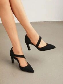 Women's High Heels Pumps Dress Closed Pointed Toe Comfortable D'Orsay Pumps Shoes For Work Office Wedding Dancing, - 黑色 - 查看 3