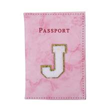 Letter Print Minimalist Daily Passport Holder Wallet Cover - Pink - View 19
