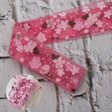 1pair Dreamy Cherry Blossom Mesh Lace Shoelaces, Suitable For Canvas Shoes, Sneakers, White Shoes, Flat Shoelaces For Spring/Summer