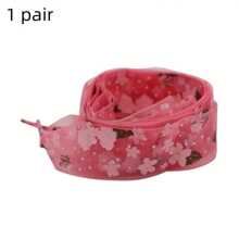 1pair Dreamy Cherry Blossom Mesh Lace Shoelaces, Suitable For Canvas Shoes, Sneakers, White Shoes, Flat Shoelaces For Spring/Summer