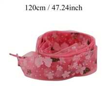1pair Dreamy Cherry Blossom Mesh Lace Shoelaces, Suitable For Canvas Shoes, Sneakers, White Shoes, Flat Shoelaces For Spring/Summer