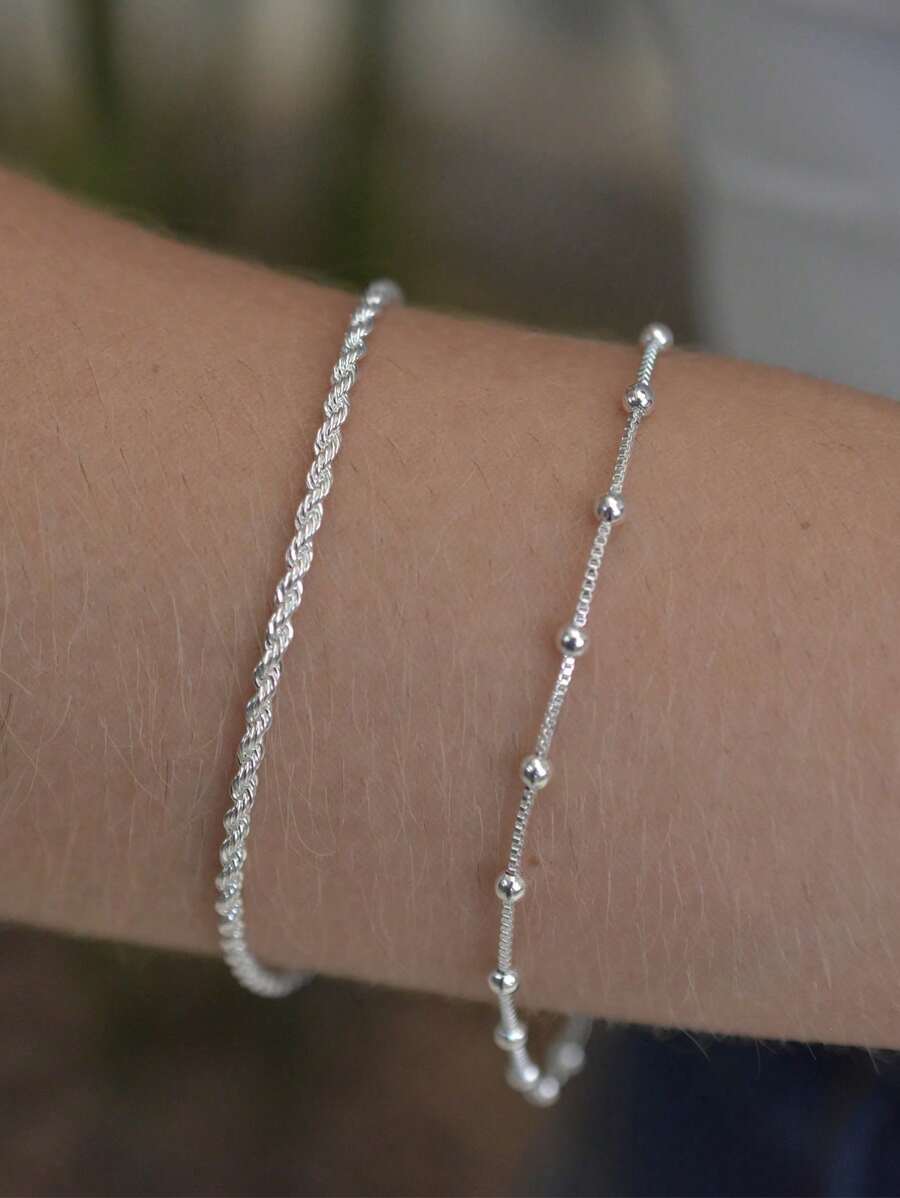 Women Bracelet Sets - 銀色 - 查看 1