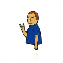 1 件卡通人物“山丘之王”鲍比·希尔形金属别针徽章连衣裙配饰衣服别针包饰背包学校办公室配饰衬衫夹克珠宝万圣节衣服别针有趣可爱教师礼物万圣节配饰教师节00 服装配饰包饰