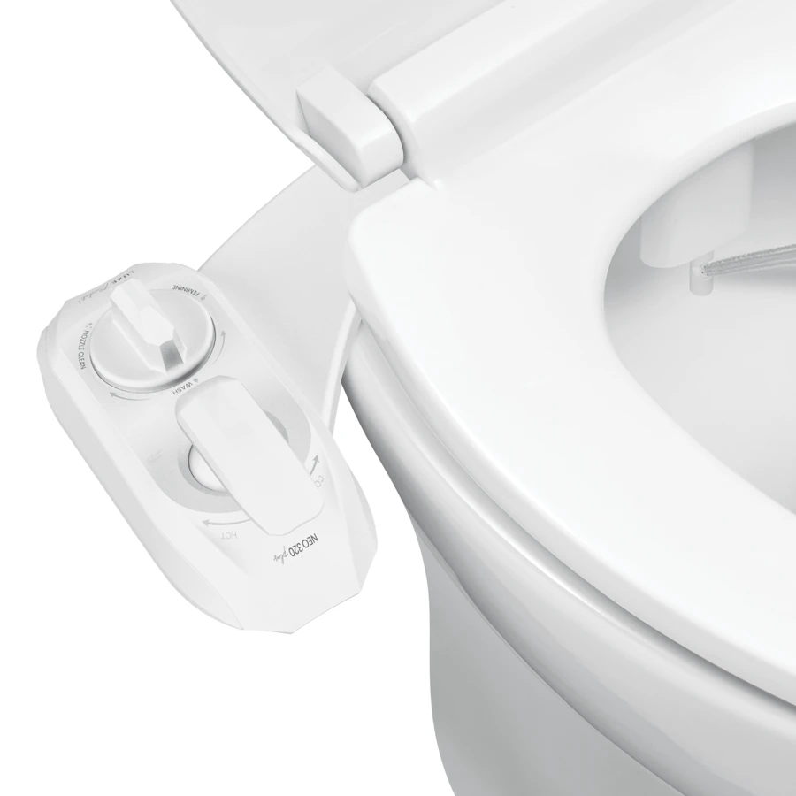 LUXE Bidet NEO 320 Plus - Only Patented Bidet Attachment For Toilet Seat, Innovative Hinges Clean, Slide-In Easy Install, Advanced 360° Self-Clean, Warm, Dual Nozzles, Feminine & Rear Wash (Chrome, Rose Gold, White) - 白色 - 查看 1