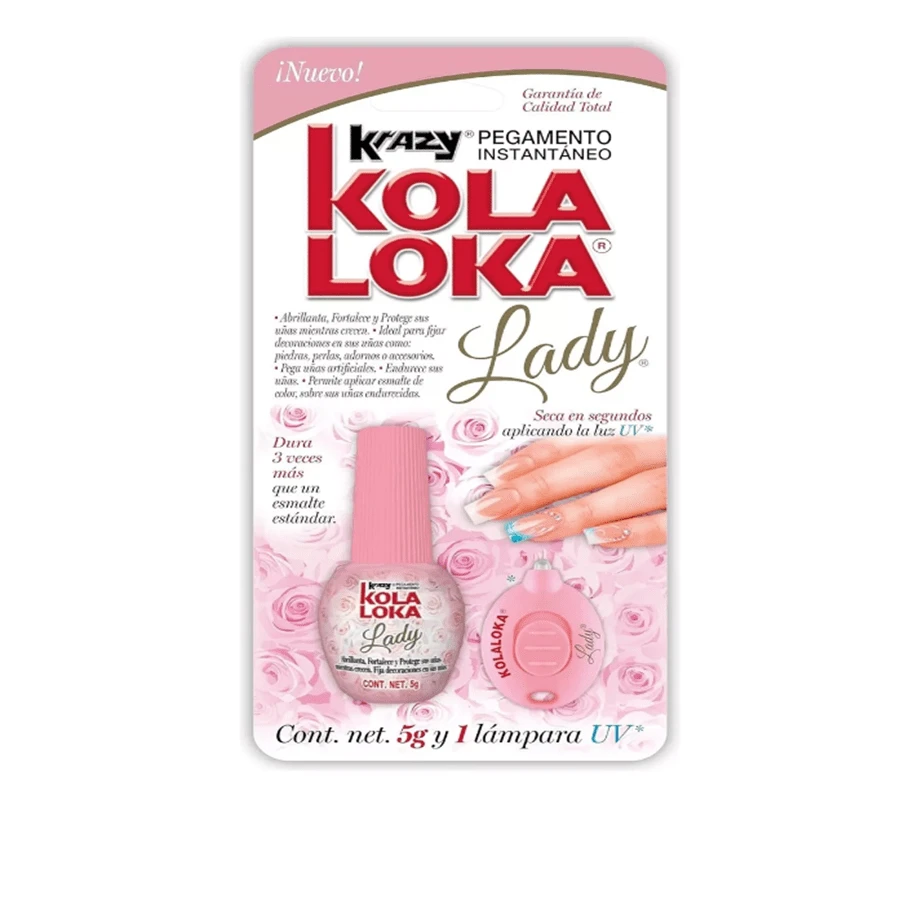Kola Loka Lady Pegamento Instantáneo Uñas + Lámpara Luz Uv - transparente - Ver 1