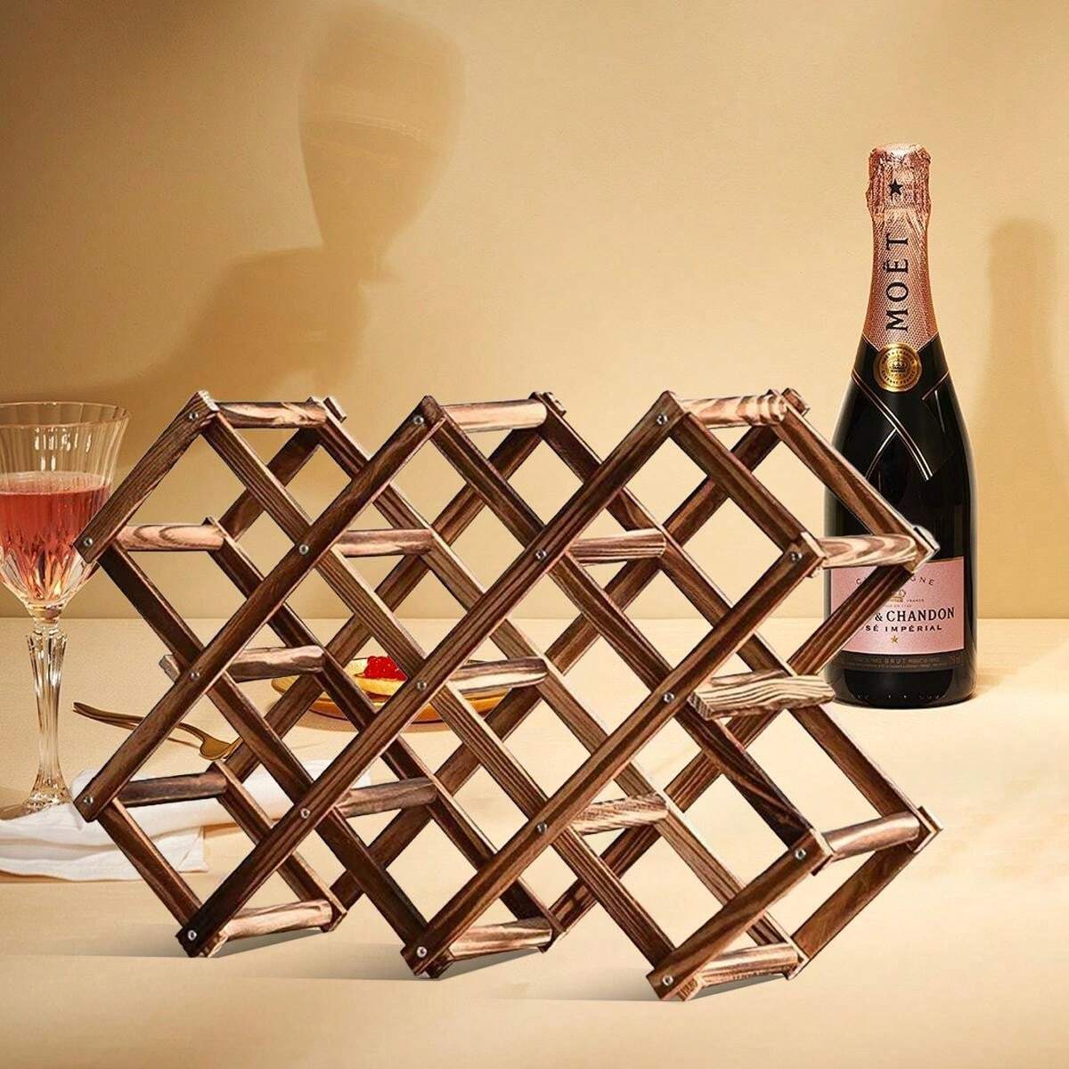 1 pieza Rack de vino plegable, estante de exhibición de almacenamiento ...