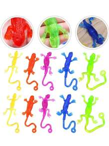 Soft Rubber Squishy Sticky Wall Climbing Lizards, Stretchable Climbing Stress Relief Toys 2/5/10pcs( Random Color),Adhd Toys,Stress Relief Toys,Easter,Easter,Stress Relief Toy,Easter Toys