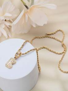 26 cái/bộ Vòng cổ chữ cái đầu tiên màu vàng dành cho nữ, thích hợp cho các tác phẩm thủ công - Vàng - Xem 28