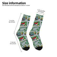 1 par de calcetines locos y divertidos para hombre, diseño de alfombra de carretera de ciudad en coche y juguete nostálgico de los años 90, patrón impreso alegre de hip hop Harajuku, sin costuras, modelo de compresión para niños, regalo novedoso