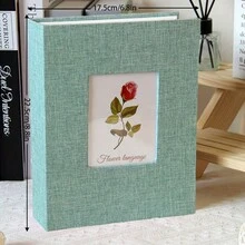 6-Inch Simple Fabric Photo Album, Holds 200 Pictures - Green - View 2