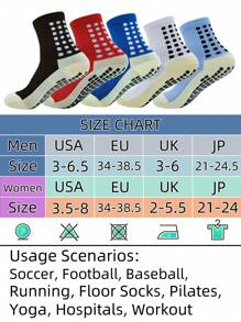 Teens/Young Women's Small Size 34-38.5 Non-Slip Mid-Calf Football/Soccer, Trampoline, Running, Hiking, Exercise, Baseball, Basketball, Tennis Sports Socks, Moisture-Wicking
