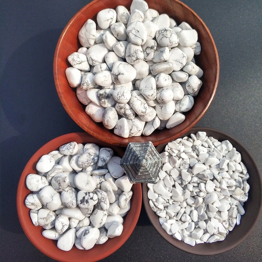 100g/opakowanie Naturalny kryształ Biały turkus, asymetryczny kształt kruszony kamień z polerowaną powierzchnią, do dekoracji domu DIY, wazony, doniczki, akwaria, z dyfuzorami aromatów - Czarne i Białe - Zobacz 1