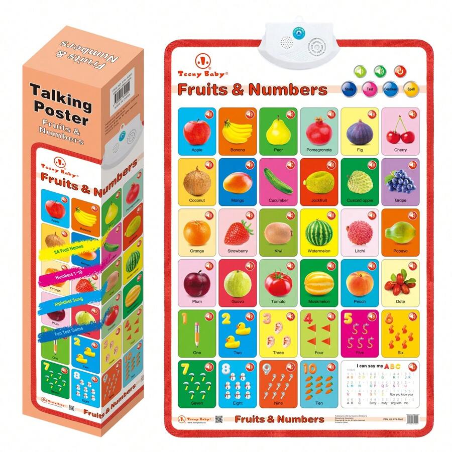 1pc English Speaking Children Educational Sound Wall Chart, Encyclopedia Poster In Box, Interactive Talking Poster For Kids Room Decoration - Talking Poster - View 1