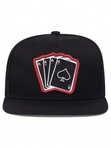 2024 New Fashion Hip Hop Cap Men Women Adjustable Playing Card Embroidered Baseball Cap Outdoor Sun Hat Unisex Snapback Hat - Black - View 4