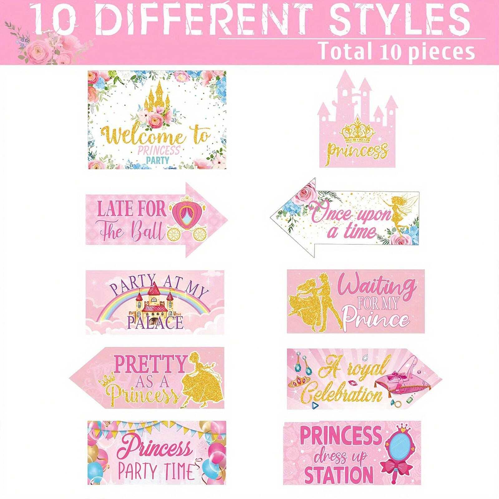 Set Di Stoviglie Per Festa Di Compleanno Principessa - 20 Ospiti Con Piatti Tazze Tovaglie E Cannucce