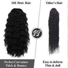 DZfirst Pferdeschwanz-verlängerung, Kordelzug, Lockiger, Gewellter Pferdeschwanz Für Künstlichen Clip-in-pferdeschwanz, Schwarzes, 18 Zoll Großer, Synthetischer, Langer, Lockiger, Flauschiger Pferdeschwanz Für Den Täglichen Gebrauch