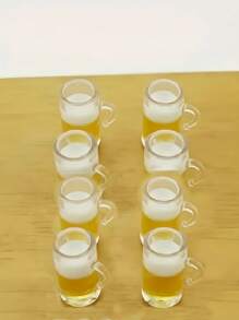 8pcs Miniature 1:12 Scale Kitchen Beer And Coffee Cup Accessories Toy Model, Mini Toy House Wine Glass Toy,Miniature Bottles,Pint Glass,Miniature Dollhouse,Miniature Things,Miniature,Dolls House Miniatures