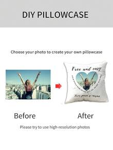 個性化枕套家居裝飾坐墊套，印有情人節、聖誕節、感恩節、新年、嬰兒照片、情侶照片、家庭照片。僅單面印刷不含枕芯。 - 彩色 - 查看 6