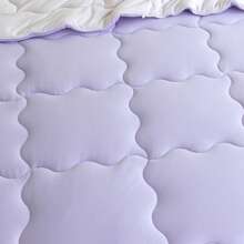 Nice Reversible Ultra-Soft Bedding Comforter Set - Jersey Knit T-Shirt Feeling - Cute Fluffy Lightweight Bedding Down Blanket Quilt With Pillowsham For Man Women Girl All Season Use - Twin / TWIN XL FULL QUEEN KING CAL KING Size - Rose Pink Purple Blue White Grey Blue Yellow Olive Emerald Green - Màu tím hoa cà - Xem 6