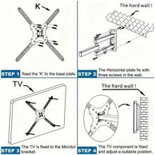 Full Motion Ty Wall Mount For 32"-55" Inch LED/LCD TVs And Monitorup To 80 Lbs, With Flexable Adjustable Stand - Black - View 5