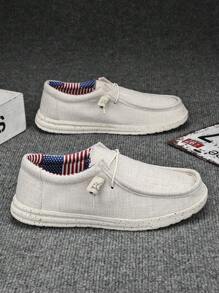 WASIROYI Men's Casual Slip-On Canvas Shoes With MD Outsole, Lightweight, Anti-Slip, Versatile, Suitable For Outdoor, Halloween, Independence Day, School, - Beige - View 2