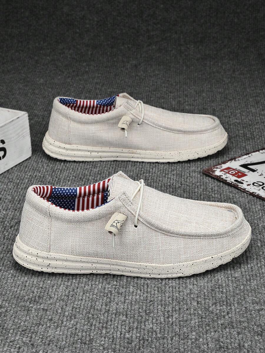 WASIROYI Men's Casual Slip-On Canvas Shoes With MD Outsole, Lightweight, Anti-Slip, Versatile, Suitable For Outdoor, Halloween, Independence Day, School,