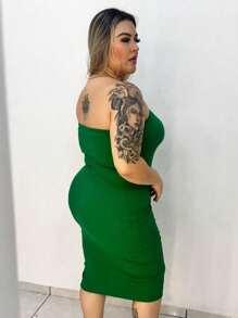 Plus Size Dresses - màu xanh lá - Xem 2