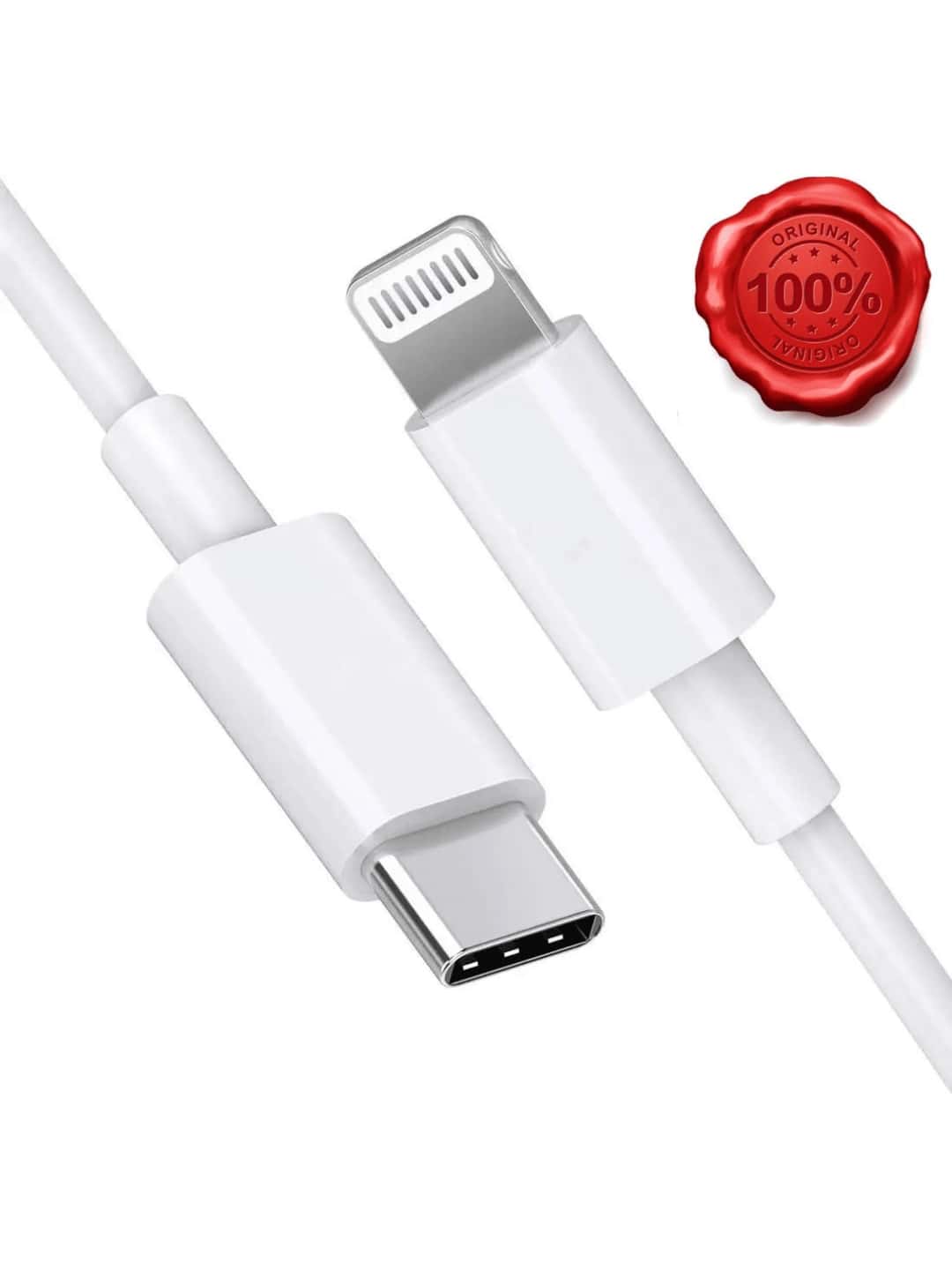 Cabo Original Apple 2m 1m Usb-C Para Cabo Lightning 20w Usb-C Lightning Para Iphone Ipad - Branco - Visão 1