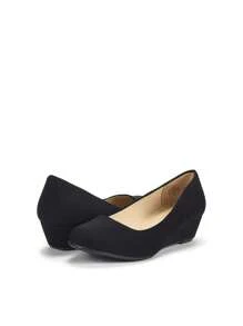 Elegant Comfort Wedge Pumps 1.75-Inch Wedge Heel, Latex Cushioned Insole & Durable TPR Outsole For All-Day Wear - Black - View 6