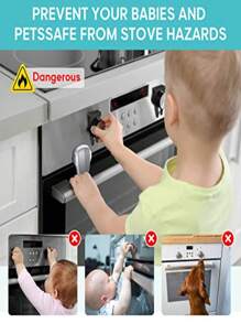 3M 1pc Child Lock, Black Heat-Resistant Material Oven Lock, Easy Installation Without Tools, Prevent Burns For Babies, Suitable For Oven, Kitchen Product