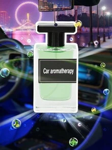 汽車式空氣清新劑通風口夾，黑冰，卡通動漫糖塊設計，後視鏡香氛掛飾，適用於汽車通風口、廁所、客廳和臥室，家用香水瓶設計