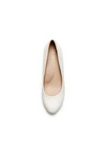 Women's Close Toe Low Heels Platform Pump Comfortable Office Work Dress Shoes For Women - trắng - Xem 5