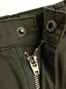 男童休闲编织短裤，舒适有弹性，刺绣拉链，5 部分，内置松紧带可调节，返校装