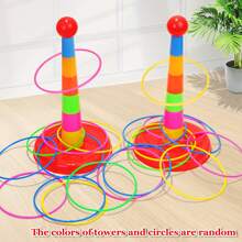 (Random Color) Colorful Plastic Sport Ring Toss Game Set Party Outdoor Puzzle Hoop Kindergarten Competition Game Stall Christmas Gift, Games For Adults, Kids Party Gifts, Toys & Games, Kindergarten, Toys For Children, Christmas Games Party, Games, Party Games, Kids Toys, Interactive Toys, Playroom, Sports Games, Toy, Drinking Games - 彩色 - 查看 1