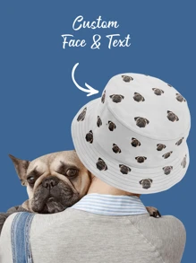 1顶定制人脸男女通用渔夫帽，个性化渔夫帽，定制人脸男女通用渔夫帽，定制夏季派对帽，定制渔夫帽，定制宽檐户外夏季帽，单身派对礼物，情人节礼物，生日礼物，母亲节礼物，父亲节礼物，送给闺蜜的礼物，送给妈妈/爸爸的礼物，送给她/他/女朋友/男朋友的礼物，耐用，纪念意义 - White2-定製文字 - 查看 3