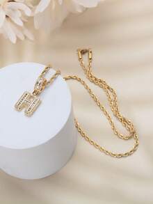 26 cái/bộ Vòng cổ chữ cái đầu tiên màu vàng dành cho nữ, thích hợp cho các tác phẩm thủ công - Vàng - Xem 19
