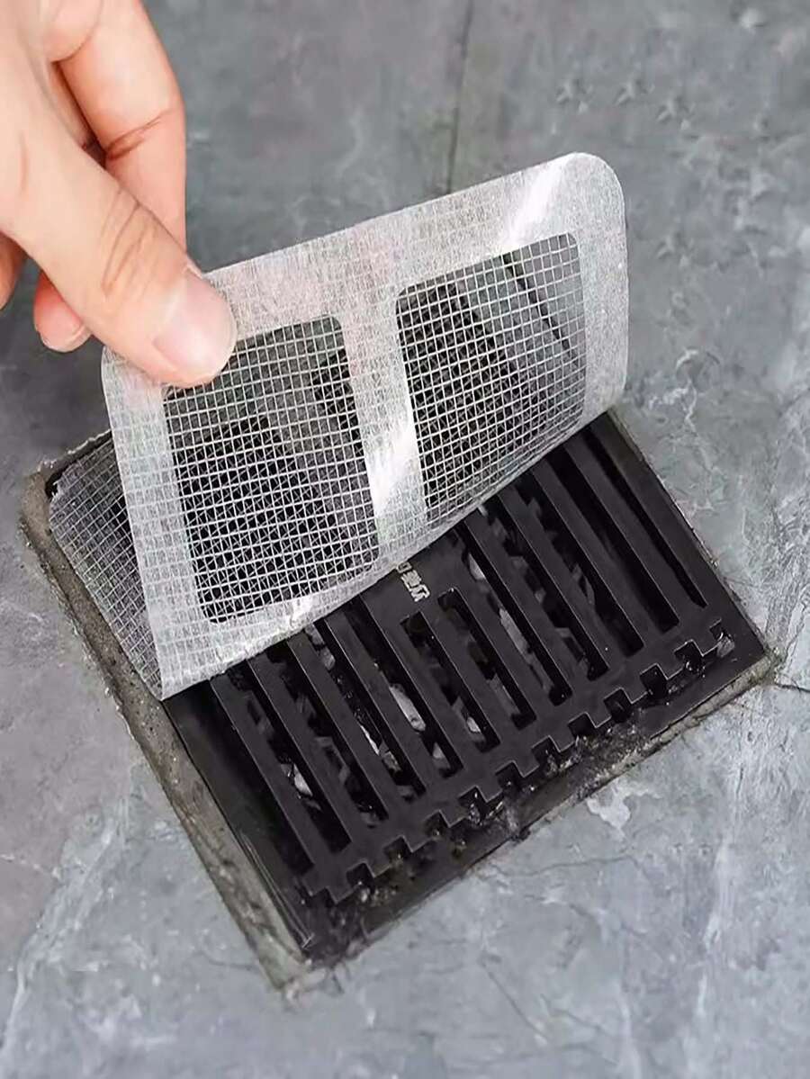 10个/包，一次性塑料排水口毛发收集器，自粘式毛发收集过滤器，二合一浴室厨房水槽过滤器，淋浴浴缸排水口毛发收集器，无需钻孔安装，便携轻巧，公寓必备，浴室排水口防堵塞毛发过滤器