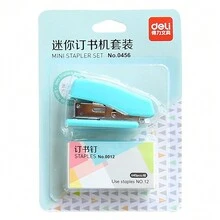 Deli 1 Set 0456 Stapler Set (Green/Pink/White) Cute Cartoon Stapler Mini Size Stapler Student Stationery Portable Office Stapler - Multicolor - View 12