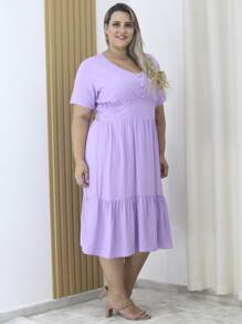 Women Dresses - Lilac Purple - View 2