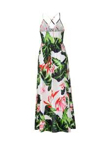 Vestidos para la madre de la novia,vestido elegante y sexy floral de mujer, diseño floral tropical, vestido suave, cómodo y transpirable, estilo de moda y casual, adecuado para vacaciones en la playa, fiesta de cumpleaños, luna de miel, boda de novias y uso diario. - Blanco - Ver 5