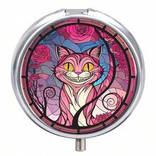 1個圓形藥盒，3個隔層迷你裝飾口袋手提式旅行藥盒，口袋手提藥盒，3個隔層盒旅行用裝飾盒維他命藥片盒獨特禮物 - 款式 - 查看 4