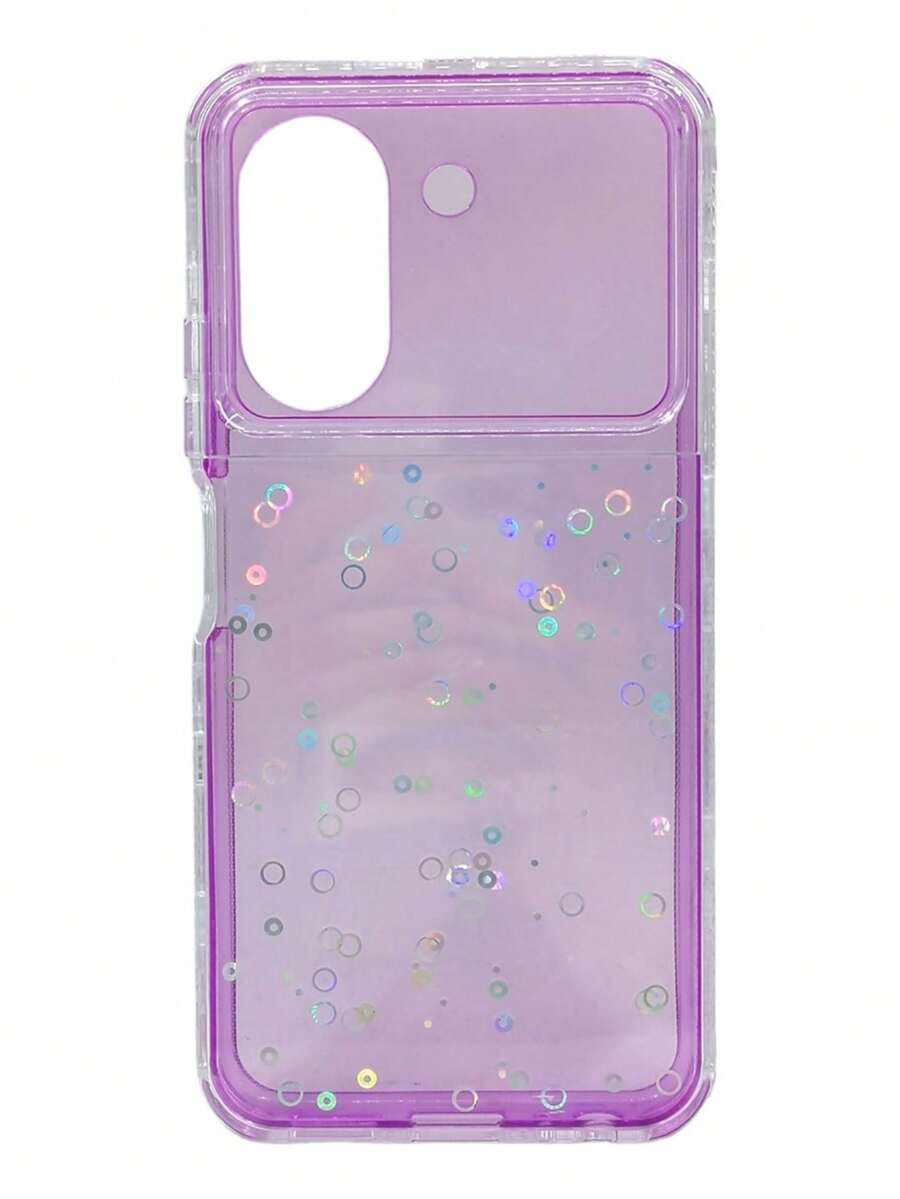 Funda Zte Blade A34 | A54 Protector Mujer Brillos + Mica - Lila Púrpura - Ver 1