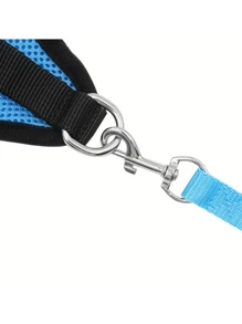 Correa para mascotas (gatos y perros) con arnés ajustable anti-escape para pecho y espalda, cuerda y collar reflectantes, de material de malla suave y transpirable