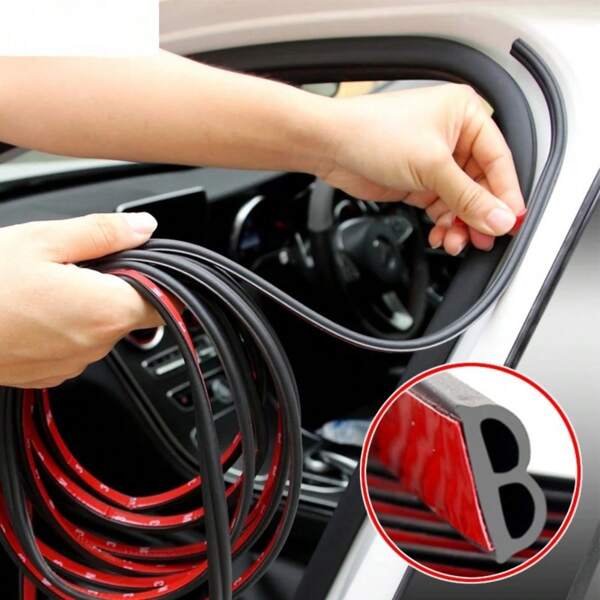 Ruban d'étanchéité en caoutchouc de silence de porte de voiture imperméable coupe-son en forme de bande de protection de bord de porte de voiture de type B de 5 mètres