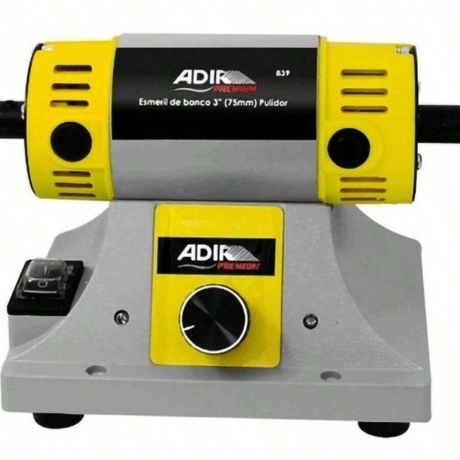 Esmeril Banco Para Pulir 3'' Adir 839 200w Color Amarillo - Amarillo - Ver 1
