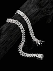 CVNANA 1 Miếng Đúng mốt Hip-hop Rock Phong cách Đồ trang trí Rhinestone Màu bạc Dây chuyền Cho nam giới ; Tuyệt vời Như Bạn trai Quà sinh nhật - Bạc - Xem 5