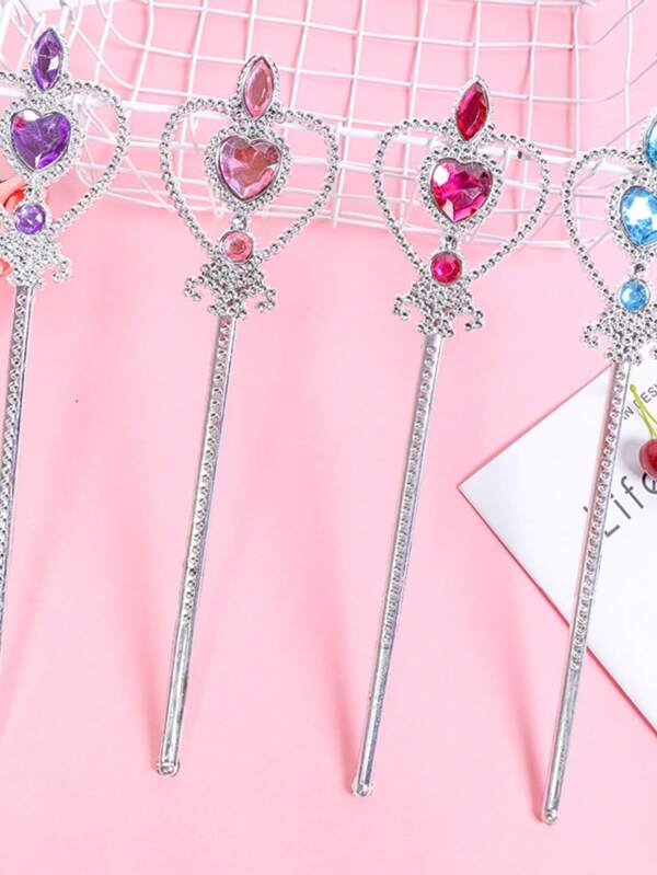 1 pièce Baguette magique de princesse, bâton de fée Frozen Love, convient pour les accessoires de représentation, les cadeaux, les cannes en plastique pour Halloween